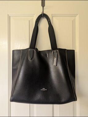 Coach Black Leather Tote Bag